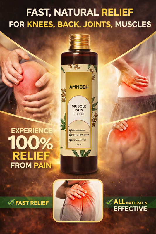 Muscle Pain Relief Oil - Fast, natural relief for knees, back, joints, muscles.